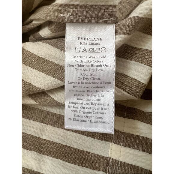 Everlane Striped Midi Dress in White and Tan - Picture 9 of 12